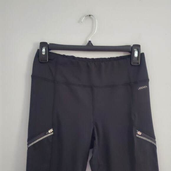 Jockey Black Athleisure Workout Leggings With Zipper Pockets Size S - Picture 3 of 7